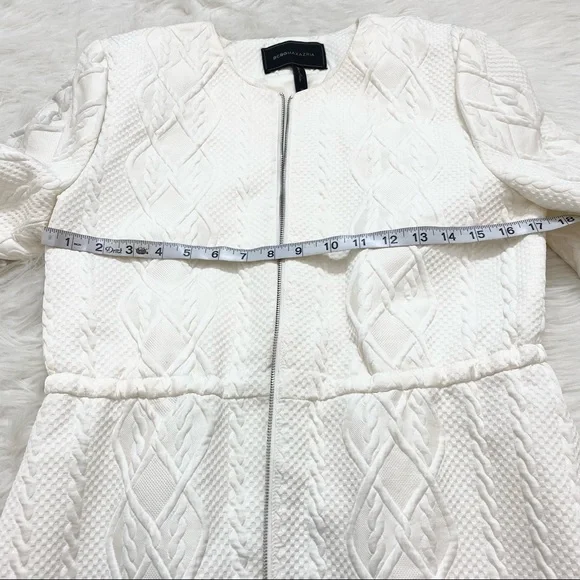 BCBGMAXAZRIA Cream Textured Coat - Picture 3 of 7